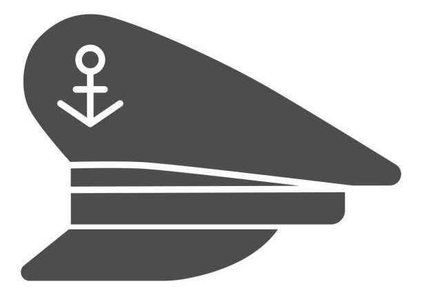 Captain cap solid icon, Sea cruise concept, sailor cap sign on white background, Captain hat icon in glyph style for mobile concept and web design. Vector graphics